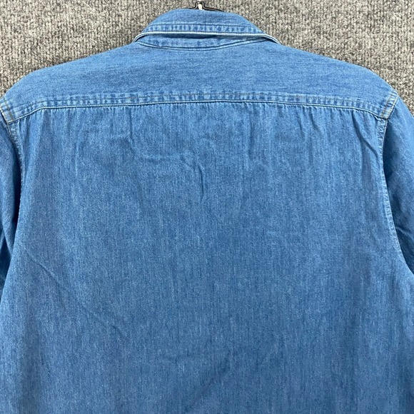 Vintage Rafaella Shirt Womens M Blue Holiday Bears Button Up Christmas Denim - Picture 6 of 10